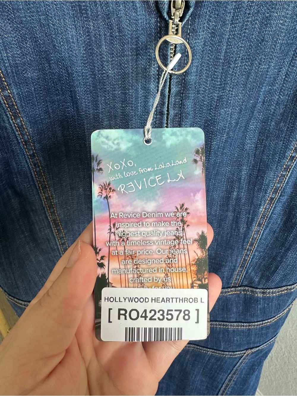 Revice Hollywood Heartthrob Denim Romper L NWT - Picture 3 of 8
